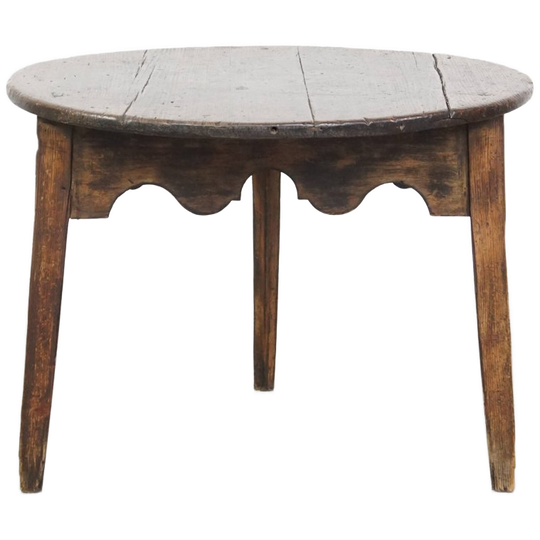 Prachtige Grote Antieke Engelse Pinewood Cricket/ Center Table, Bijzettafel Uit De 19e Eeuw 1