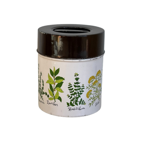Vintage Planten Blik Pot Met Deksel 1