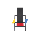 Mid Century Modern High Quality Remake Of A Rietveld Chair, 1980S thumbnail 1