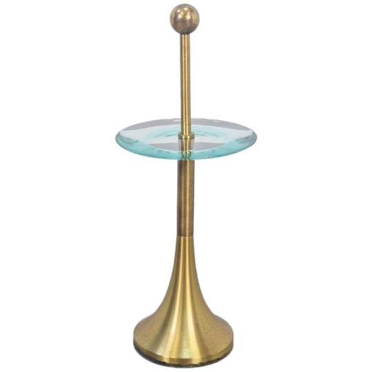 Vintage Fontana Arte Side Table Messing Glas Bijzettafel '60 1