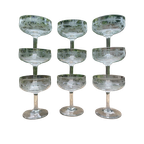 9x 19e Eeuwse Champagne Coupes Glazen Fijn Gegraveerd Frans thumbnail 1