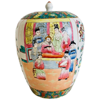 Vintage Xl Chinese Handgeschilderde Gemberpot
