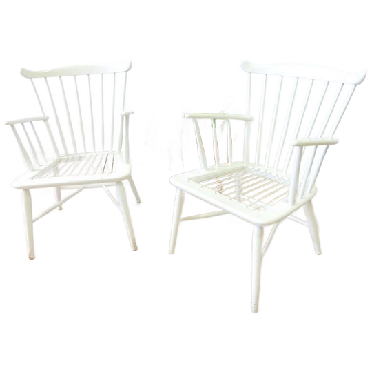 Vintage Fauteuil Borge Mogensen Jaren 50 Spijlenstoel 1