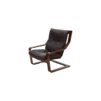 Scandinavian Bent Wood And Leather Lounge Chair 1960S thumbnail 1