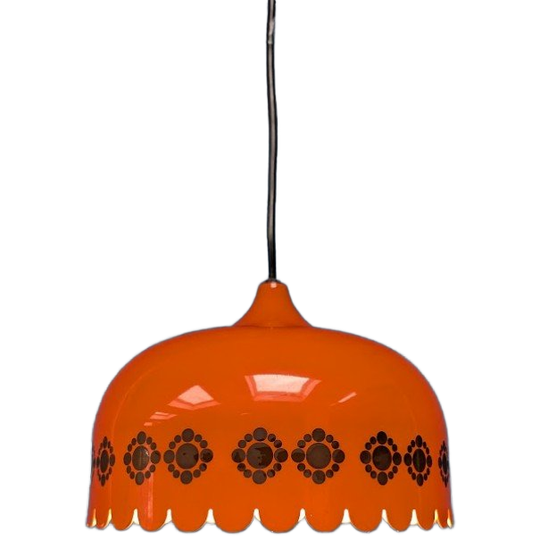 Vintage Oranje Hanglamp, Jaren '60, Deens Design Fog & Mørup 1