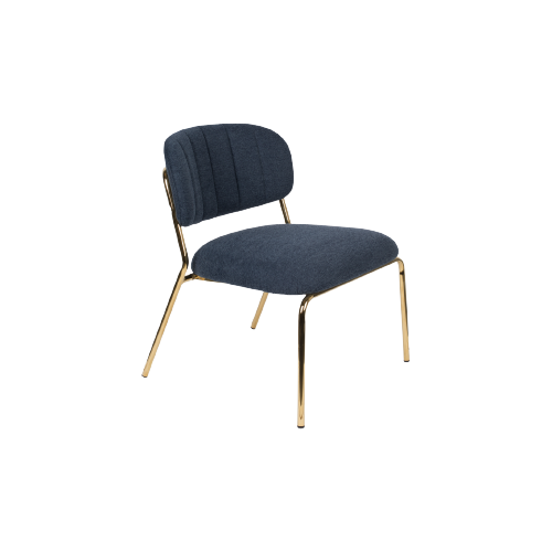 Jolien Fauteuil Goud/Donkerblauw