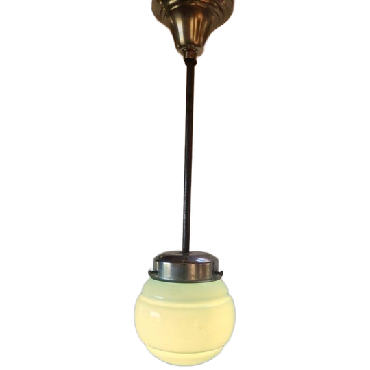 Art Deco Lamp Blauw Glas Chrome 1