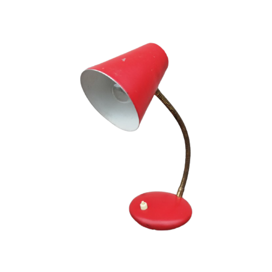 Vintage Bureaulampje Rood 1