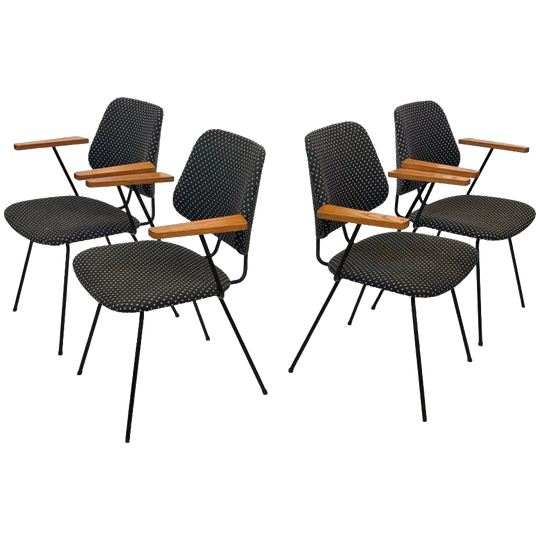 Vintage Set Van Vier Kembo Eetkamerstoelen - Wim Rietveld 1