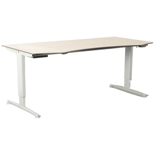 Aspa Elektrisch Bureau, Eiken Blad, 180 X 80/90 Cm, Hoogte Instelbaar Onderstel ( Let Op Dit Is G 1