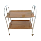 Retro Vintage Bijzettafel Tafel Serveerwagen Jaren 70 thumbnail 1