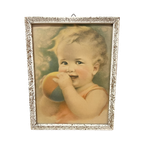 Vintage Babyschilderijtje Brocante Prentje thumbnail 1