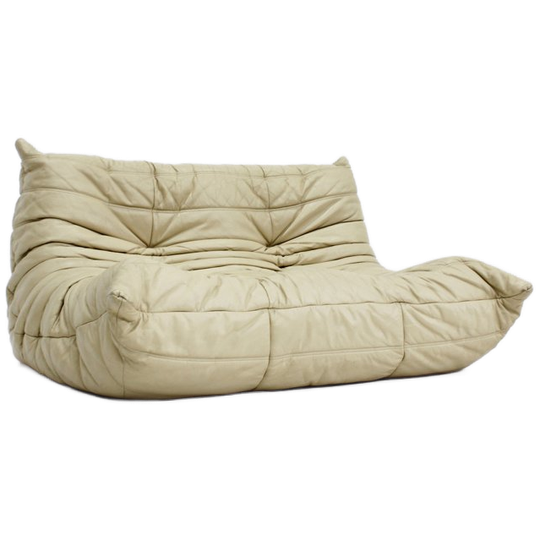 Vintage Togo Ligne Roset Leren 2 Zits Sofa Michel Ducaroy 1