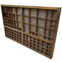 Brocante, Bruine Antieke Houten Letterbak, Wanddecoratie H