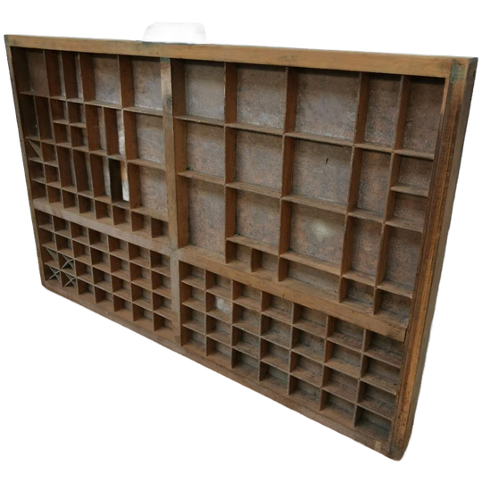 Brocante, Bruine Antieke Houten Letterbak, Wanddecoratie H 1