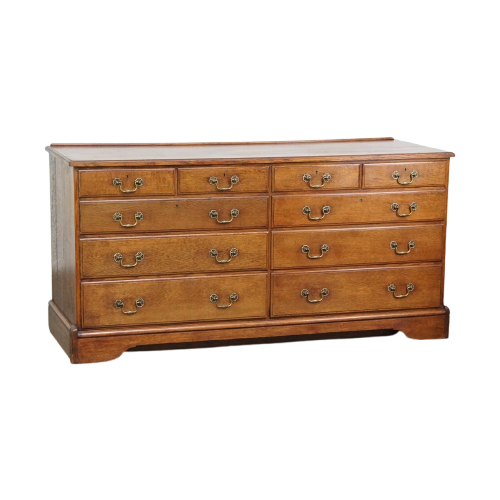 Groot Antiek Eikenhouten Dressoir/ Ladekast/ Commode, Balie Of Presenteer Kast