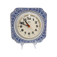 Vintage Klok Keramiek Blauw Wit Inproco
