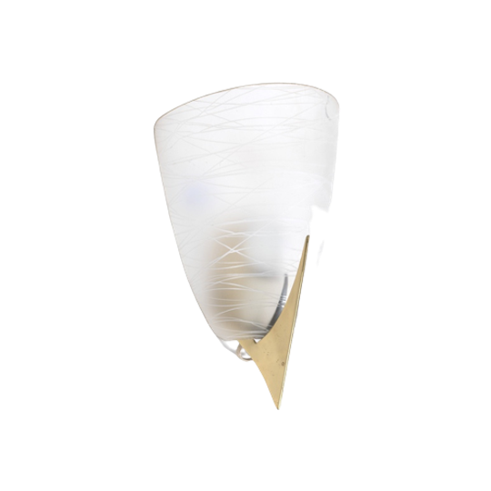 Messing Wandlamp Met Gestreept Glas 57667 1