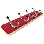50's Vintage Kapstok Rood Kapstokje Fifties Wandkapstok thumbnail 1