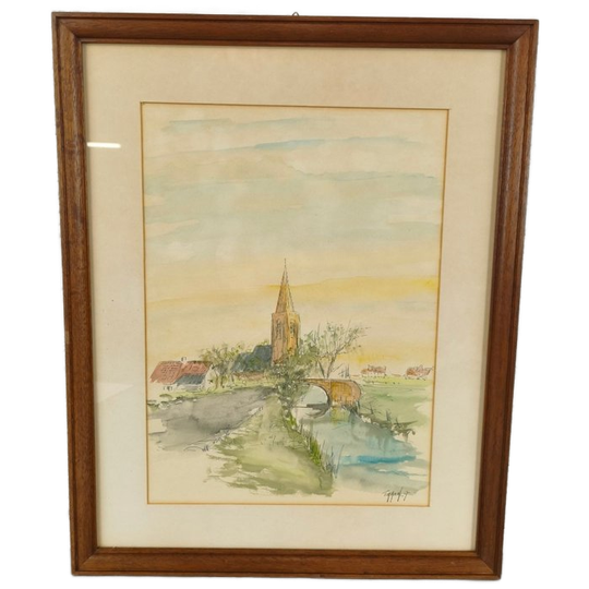 Georges Tahon - Aquarel - Oeren 1