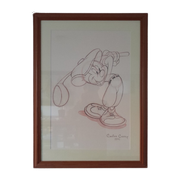 Mickey Mouse Golf Litho Poster Canine Caddy Schets Disney