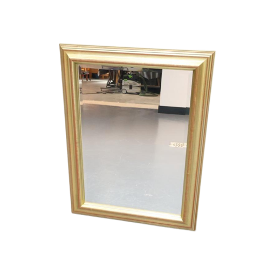 Facet Geslepen Spiegel Met Houten Lijst Goudkleurig 1