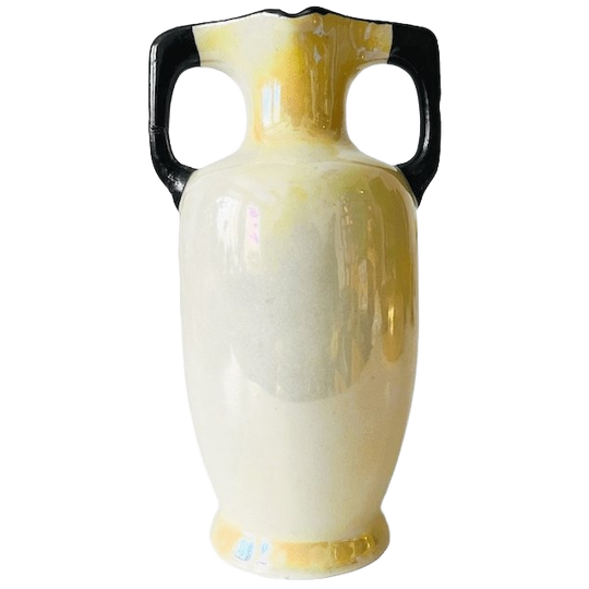 Art Nouveau Vaasje Keramiek Geel Zwart Tsjechisch 1920’s 1