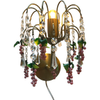 10 Beschikbaar Roze Murano Handgemaakte Kristal Druiven Vintage Wandlampen thumbnail 1