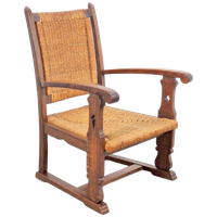 Vintage Brutalist Fauteuil Biezen Eiken ‘20 Stoel Japandi