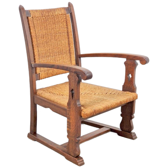 Vintage Brutalist Fauteuil Biezen Eiken ‘20 Stoel Japandi 1