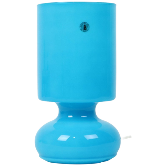 Vintage Mushroom Tafellamp Blauw Opaline Glas Ikea Lykta 1