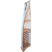 Wijnrek Gemaakt Van Een Oude Boot, 57X30Cm En 205Cm Hoog.