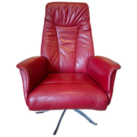 Rood Lederen Relexfauteuil
