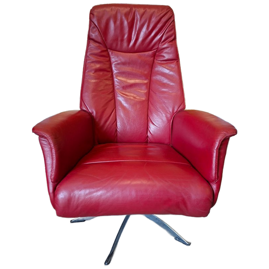 Rood Lederen Relexfauteuil 1