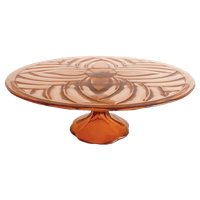 Art Deco Taartplateau Luxval Val St. Lambert Roze 1930’s