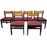 Set Van 6 Vintage Stoelen Eetkamerstoelen Jaren 60 Jaren 70