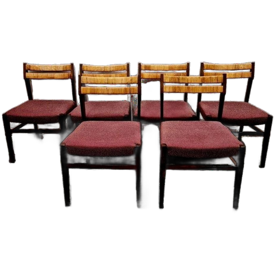 Set Van 6 Vintage Stoelen Eetkamerstoelen Jaren 60 Jaren 70 1