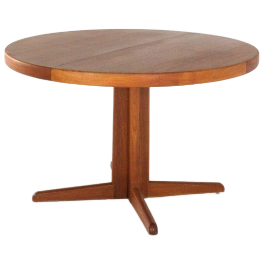 Ronde Deense 2x Verlengbare Eettafel 'blans' Deens 1