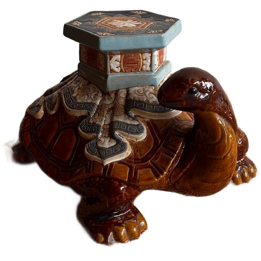 Keramiek Schildpad Plantentafel Vintage Zeldzaam 1