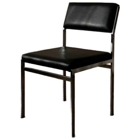 Pastoe Sm07 Eetkamerstoelen (set Van 4) Door Cees Braakman | Nederlands Modernistisch Design | Origineel Chroom & Zwarte Kunstleder Bekleding 1