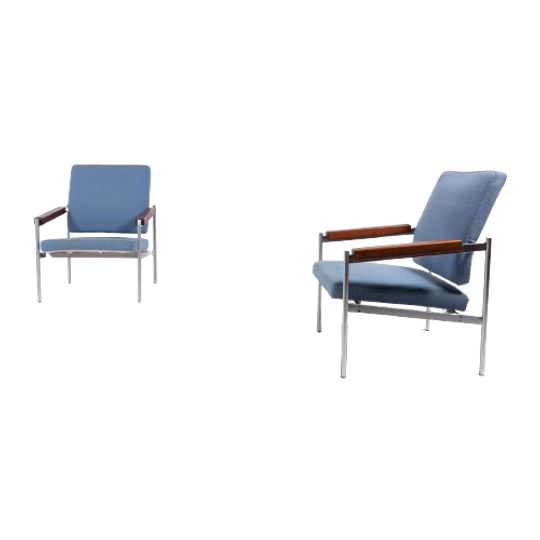 Pair Of Lounge Chairs By Kay Boeck Hansen For Fritz Hansen, 1970’S Denmark 1