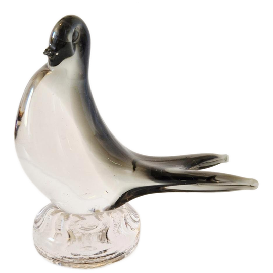 Vintage Glazen Duifje Vogel Mondgeblazen Beeldje 1