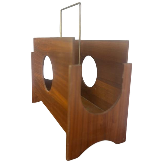 Vintage Houten Magazinehouder / Lectuurbak 1
