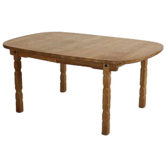 Brutalist Eettafel | Vintage Tafel | Eiken | Verlengbaar 1