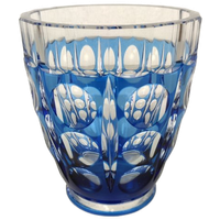 Blauwe Kristallen Vaas Val Saint Lambert