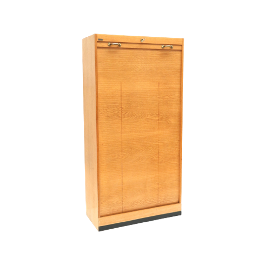 Vintage Hoge Kast Met Roldeur Gemaakt In De Jaren '70 1