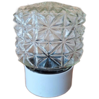 Vintage Plafoniere, Plafond Lamp, Facet Glas Lampje thumbnail 1