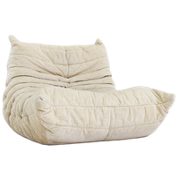 Vintage Togo Ligne Roset Fauteuil Velours Beige