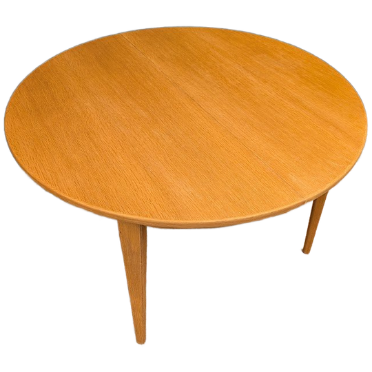 Vintage Eiken Ronde Eettafel, Model 55 Van Omann Jun, Jaren 60 1