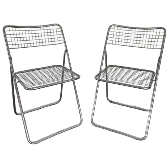 Niels Gammelgaard Ted Net Klapstoelen Chroom Vintage 1